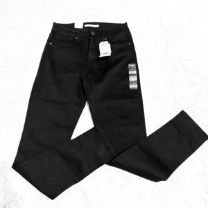Skinny high rise black denim jeans